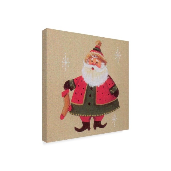 Beverly Johnston 'Santa With A Stocking' Canvas Art,35x35